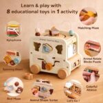 Wooden Montessori Busy Bus Activity Toy: Sensory Learning, Motor Skills Development - Image 4