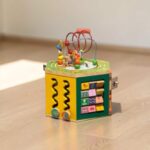 Wooden Farm Activity Cube for Toddlers | Montessori Toy with Magnetic Train Cars - Image 3