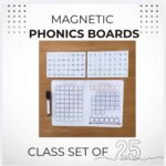 Classroom Set of 15 Magnephonics Boards + Magnetic Letters – Beginner & Growing Reader Phonics Kit