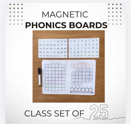 Classroom Set of 15 Magnephonics Boards + Magnetic Letters – Beginner & Growing Reader Phonics Kit