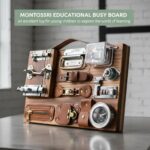 Montessori Wooden Busy Board, Toddler Sensory Activity Toy, Fine Motor Skills Learning