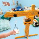 Playscapes Construction Crane Toy Set | Wooden Truck Playset for Kids | Learning & Role Play Toy - Image 3