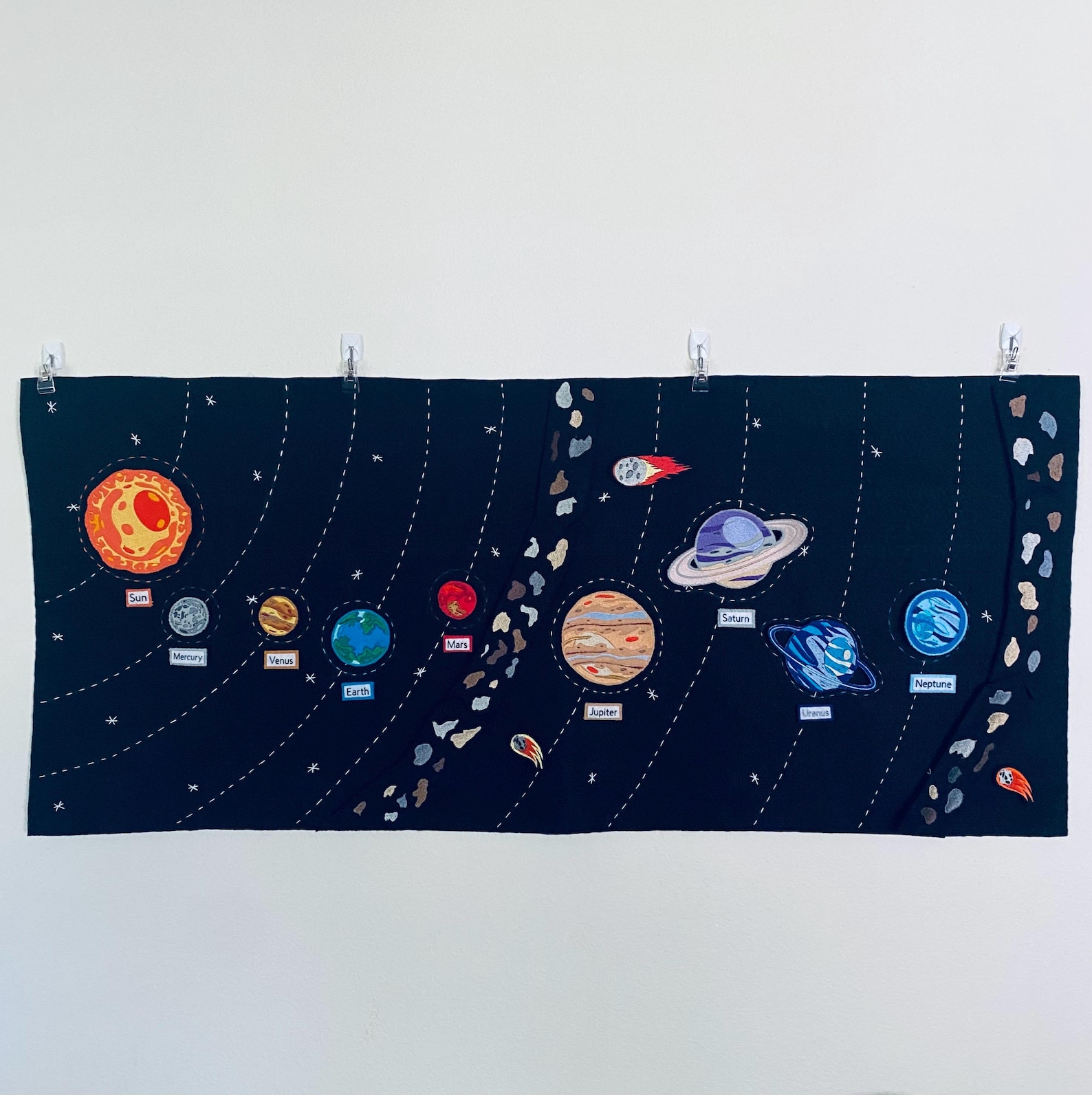 il_1588xN.7949547876_5ujq.jpg Solar System Felt Play Mat - Educational Teaching Device - Educational Toys STEM - Image 1