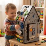 Montessori Busy House for Toddlers – Wooden Activity & Sensory Learning Toy, Educational Play Center for Fine Motor Skills and Development.