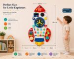 Rocket Busy Board for Kids | Wooden Wall Mounted Learning Toy - Image 5