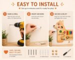 Fox Sensory Board Orange Wooden Montessori Activity Toy Kids - Image 6