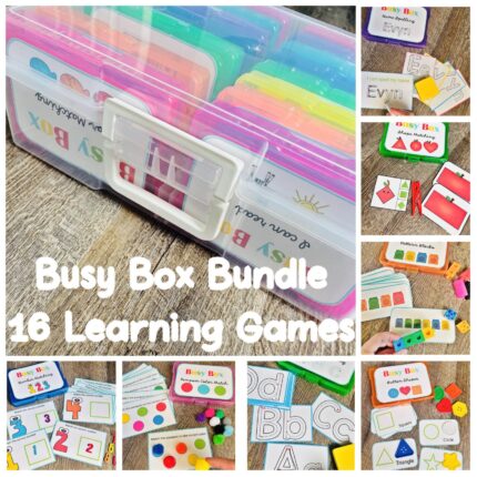 Montessori Busy Box Bundle | 16 Learning Games for Toddlers, Preschoolers