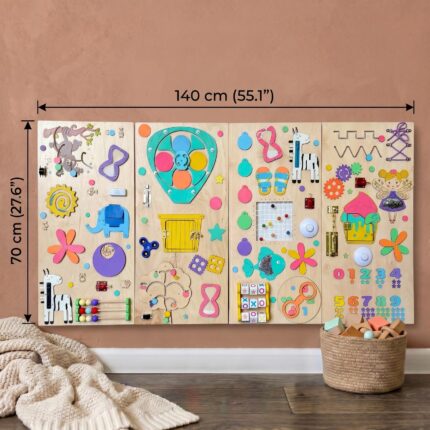 Montessori Busy Board Set, Large 35x70 Toddler Wall Activity Panels Perfect for Play Corners, Learning Toddler Toy, Toddler Tinker Board