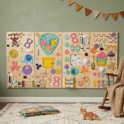 Montessori Busy Board, Educational Toy for Kids Schools, Playgrounds and Homes, Interactive Learning Tool,Busy for Kids in Churches and Mall