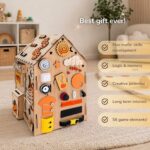 1st Birthday Gift for 1 Year Old, Montessori Busy Board House, Toddler Gift, Educational Wooden Baby Toy, Baby Shower Gift - Image 5
