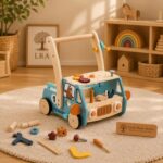 Wooden Baby Push Walker | Montessori Activity Toy | Toddler Learning Toy | First Steps Gift Educational Walker