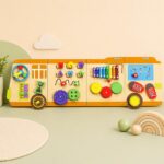 Play Board Bus Wooden Montessori Sensory Toy for Toddlers - Image 2