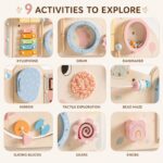 Sensory Wall Toy Smiley Pastel Wooden Montessori Activity Board for Toddlers - Image 3