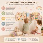 Sensory Wall Toy Smiley Pastel Wooden Montessori Activity Board for Toddlers - Image 5