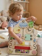 Personalized Name Puzzle & Custom Busy Board - Unique Baby Gift for Newborn Boys, 1st Birthday, Easter Toddler Activity Toy, Safe Non-Toxic