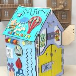 Personalized Sensory Board: Montessori Busy House, Wooden Activity Center for Toddlers