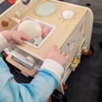Wooden Baby Walker, 3-in-1 Push Walker with Play Kitchen & Montessori Activity Center, Sit-to-Stand Toy for Babies - Image 6