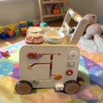 Wooden Baby Walker, 3-in-1 Push Walker with Play Kitchen & Montessori Activity Center, Sit-to-Stand Toy for Babies - Image 2