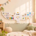 Activity Wall Board Owl White Wooden Montessori Sensory Toy for Kids - Image 5