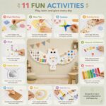 Activity Wall Board Owl White Wooden Montessori Sensory Toy for Kids - Image 2