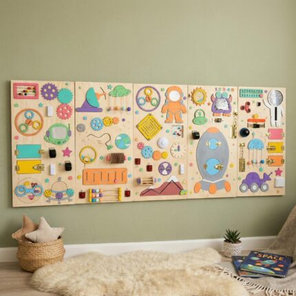 Big Montessori Busy Board 50x75 Large 18in1 Wall Activity Set for Toddlers Ideal for Classroom Use Church Playrooms Daycare Centers and Home