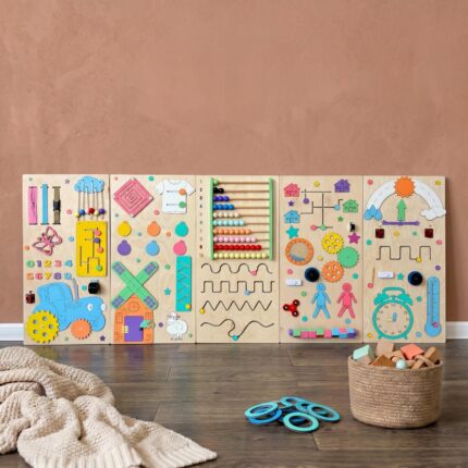 Large Montessori Busy Board Set 50x75 Big 18in1 Toddler Wall Activity Panels Sensory Board For Toddler Baby Toy For 1 Year Old Learning Play