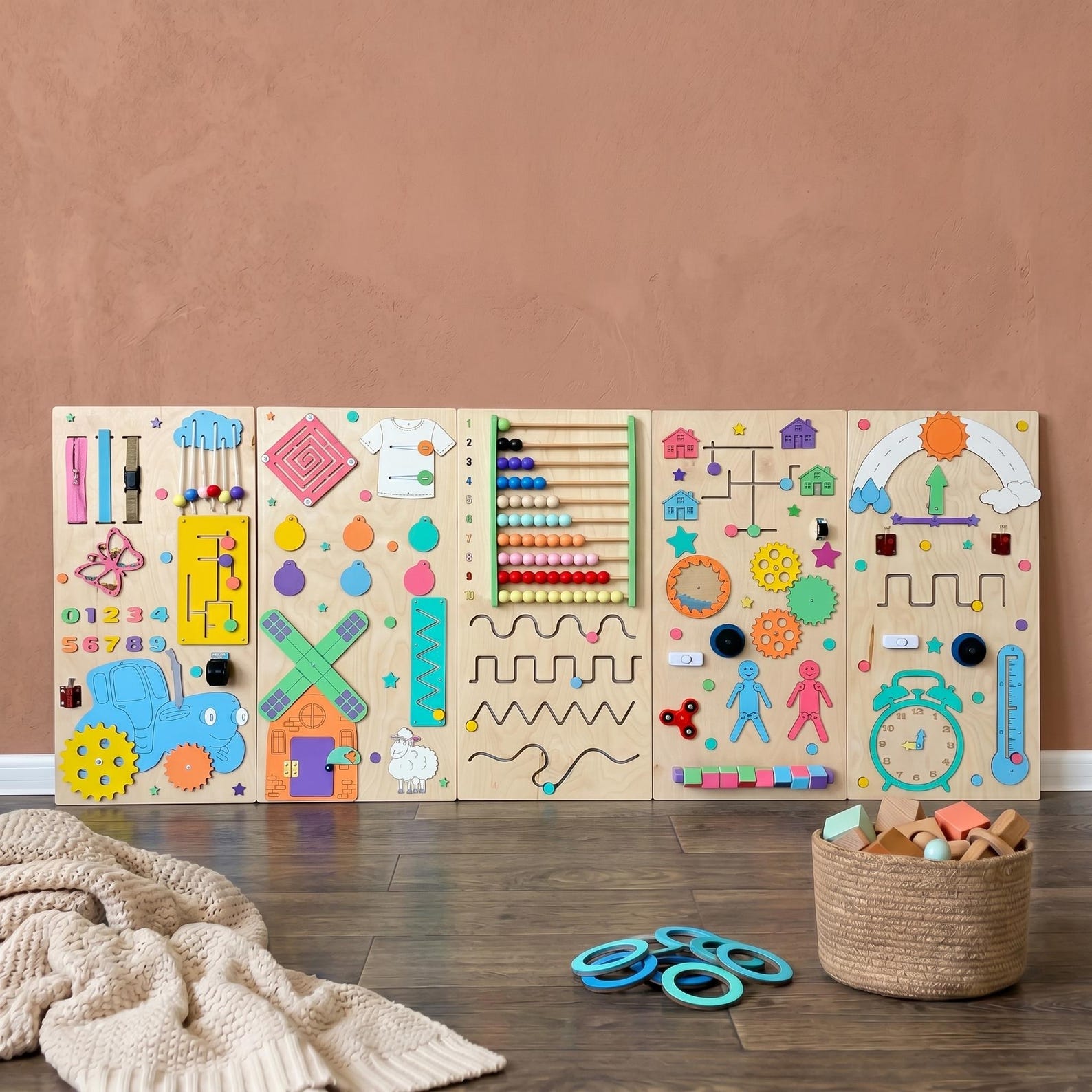 il_1588xN.8016023585_1tgy.jpg Large Montessori Busy Board Set 50x75 Big 18in1 Toddler Wall Activity Panels Sensory Board For Toddler Baby Toy For 1 Year Old Learning Play - Image 1