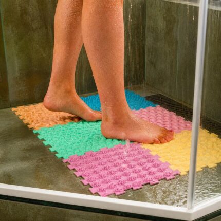 Pastel Sensory Mat for Kids, Orthopedic Modular Tiles, Montessori Balance Toy