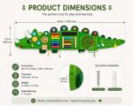 Learning Toy Crocodile Green Wooden Sensory Board for Toddlers - Image 4