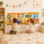 Play Board Bus Wooden Montessori Sensory Toy for Toddlers