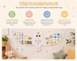 Activity Wall Board Owl White Wooden Montessori Sensory Toy for Kids - Image 3