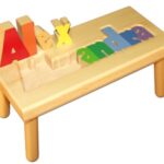 Personalized Name Puzzle Stool: Handmade Ponderosa Pine Wood Toy - Image 6